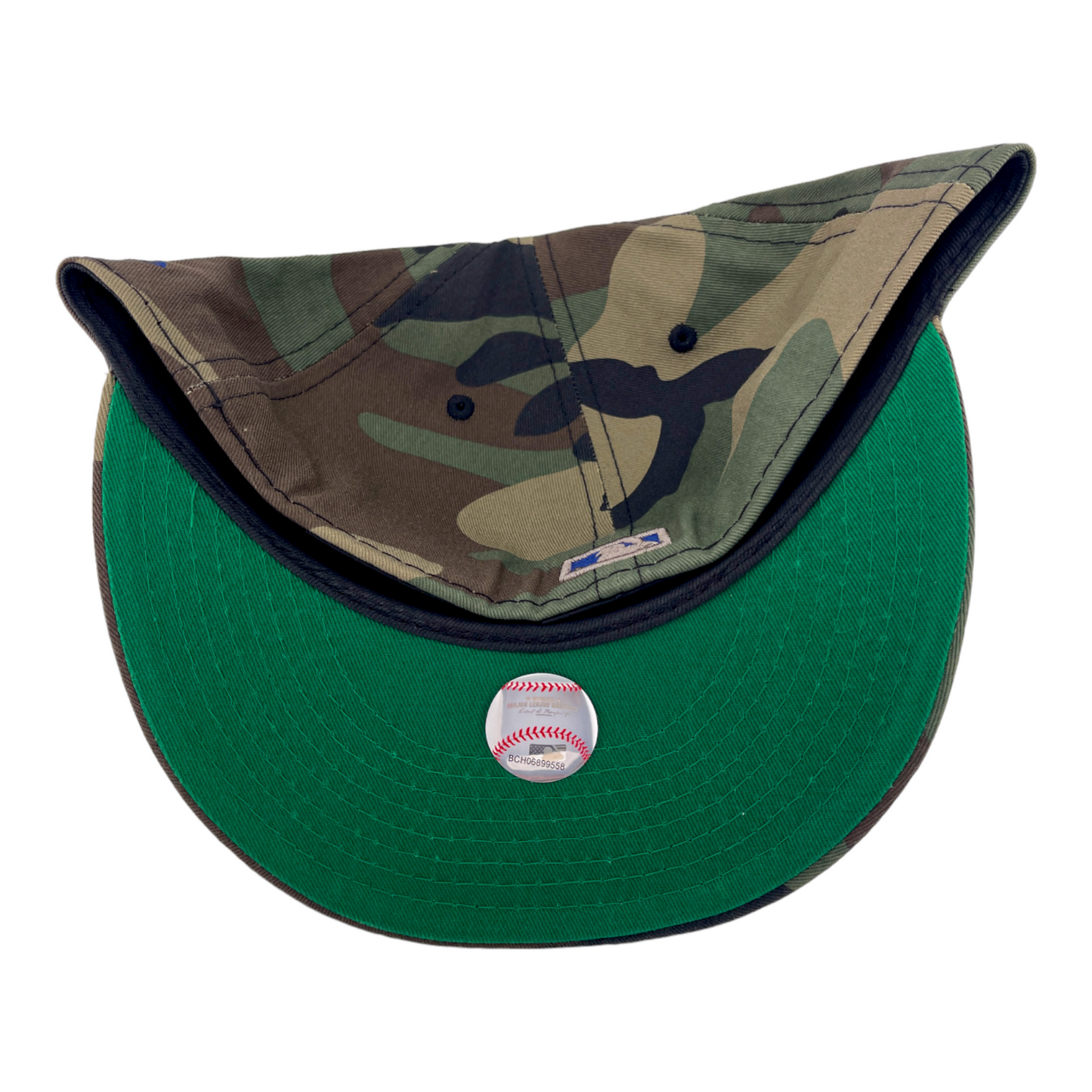 New Era Los Angeles Dodgers Felt Patch Logo Camo Camouflage Green UV 59FIFTY Hat Cap