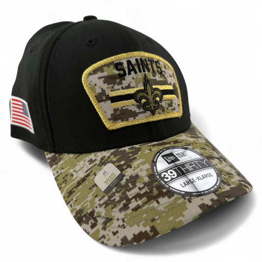 New Era New Orleans Saints NFL 2021 Salute to Service Camo 39Thirty Flex Fit Cap