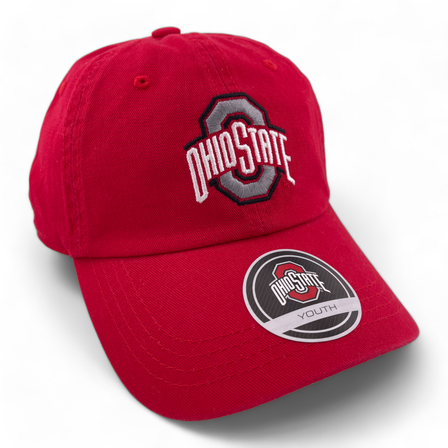 Ohio State University Buckeyes NCAA Logo Red Adjustable Dad Hat Cap Youth Size