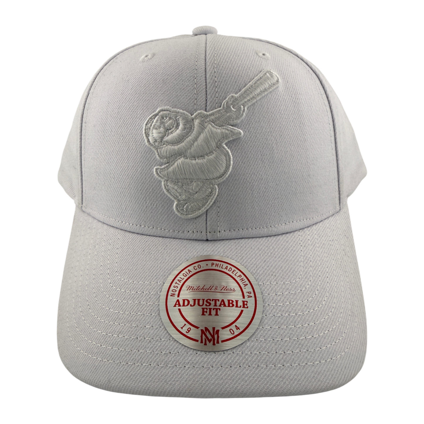 Mitchell & Ness San Diego Padres All White Swinger Logo Snapback Adjustable Fit