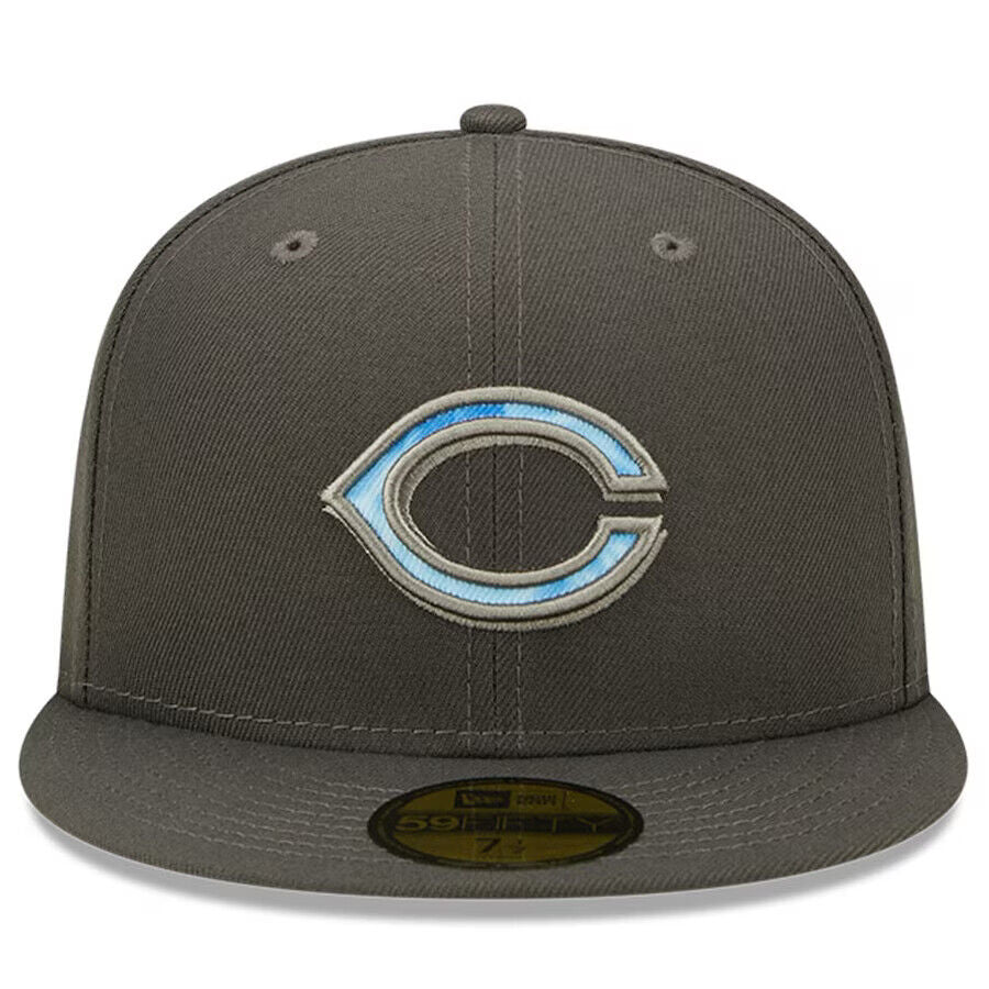 New Era Cincinnati Reds Fathers Day On-Field 2022 MLB Grey 59FIFTY Fitted Hat Cap