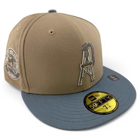 New Era Houston Oilers NFL Originals Brush Twill Tan 59Fifty Fitted Hat Cap