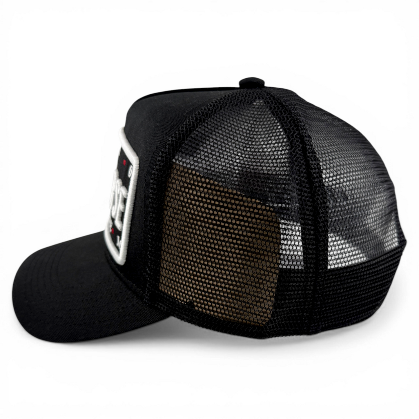 Christian Rose Iconic II London Plate Red Trucker Mesh Back Adjustable Hat Cap