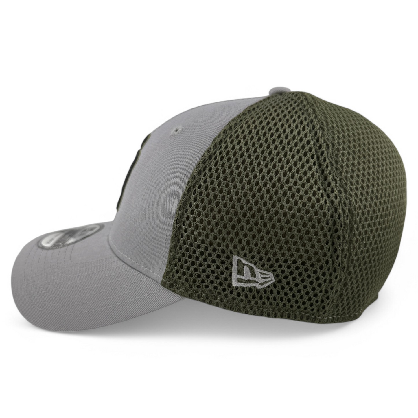 New Era San Diego Padres MLB Grey/Olive Green Neo Mesh 39Thirty Flex Fit Hat Cap