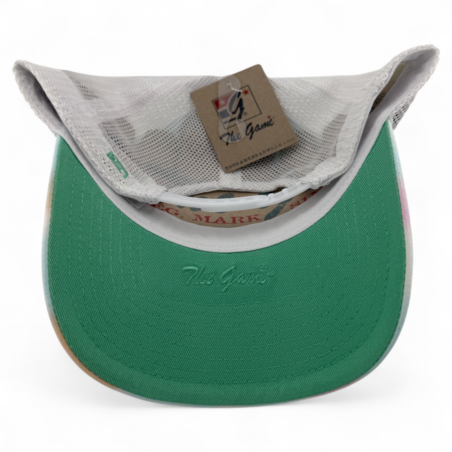 The Game GB470 Sorbet Tie Dye Trucker Mesh Back Snapback Adjustable Dad Hat Cap