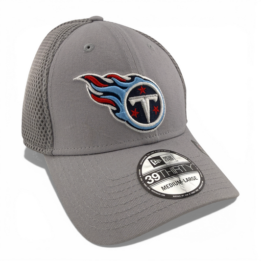 New Era Tennessee Titans NFL Grey Team Neo Mesh 39Thirty Flex Fit Hat Cap