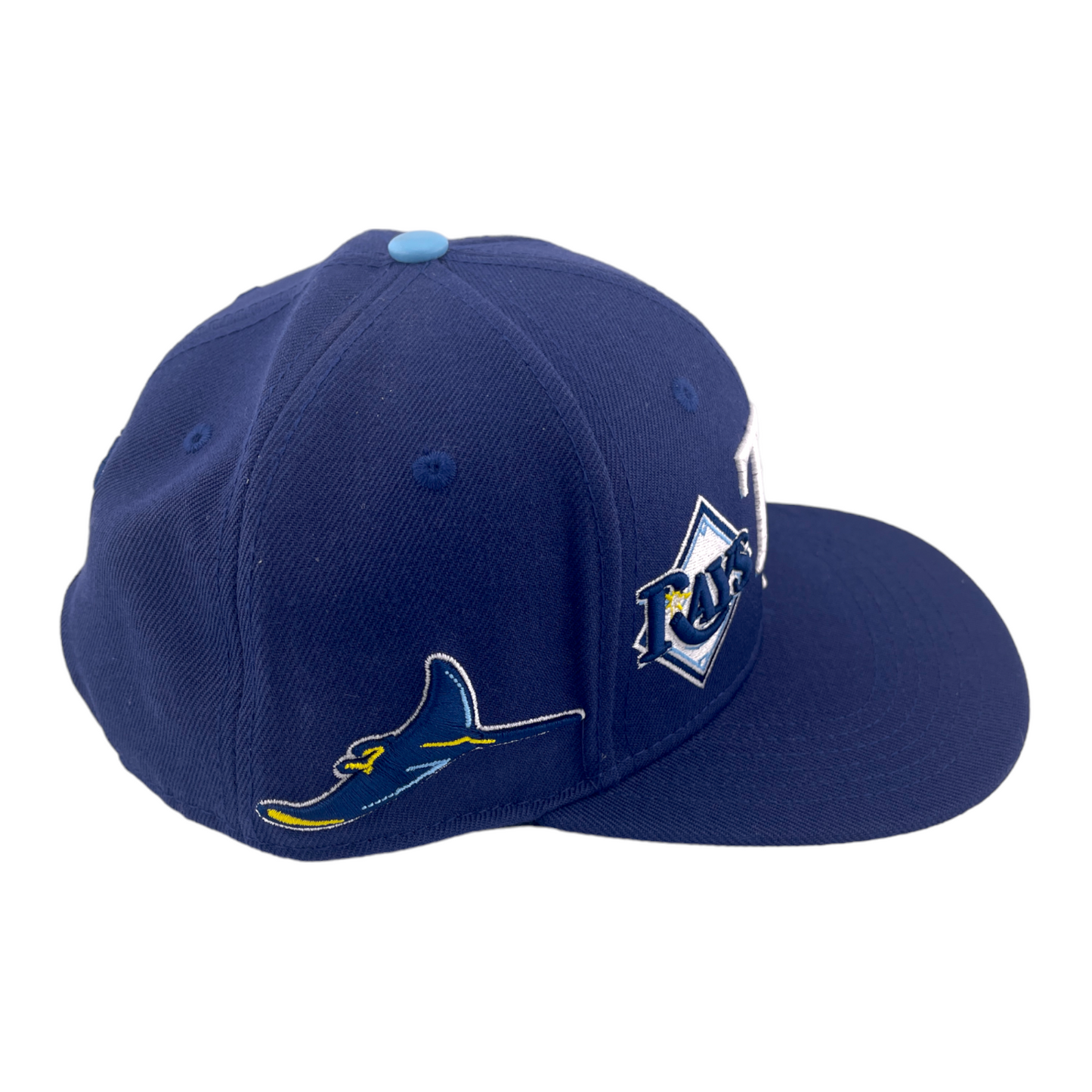 Pro Standard Tampa Bay Rays Double Front Logo Side Patch Navy Blue Snapback Hat Cap