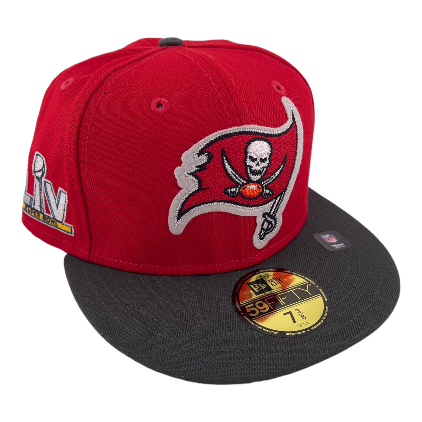 New Era Tampa Bay Buccaneers Super Bowl LIV Patch Letterman 59FIFTY Fitted Hat Cap