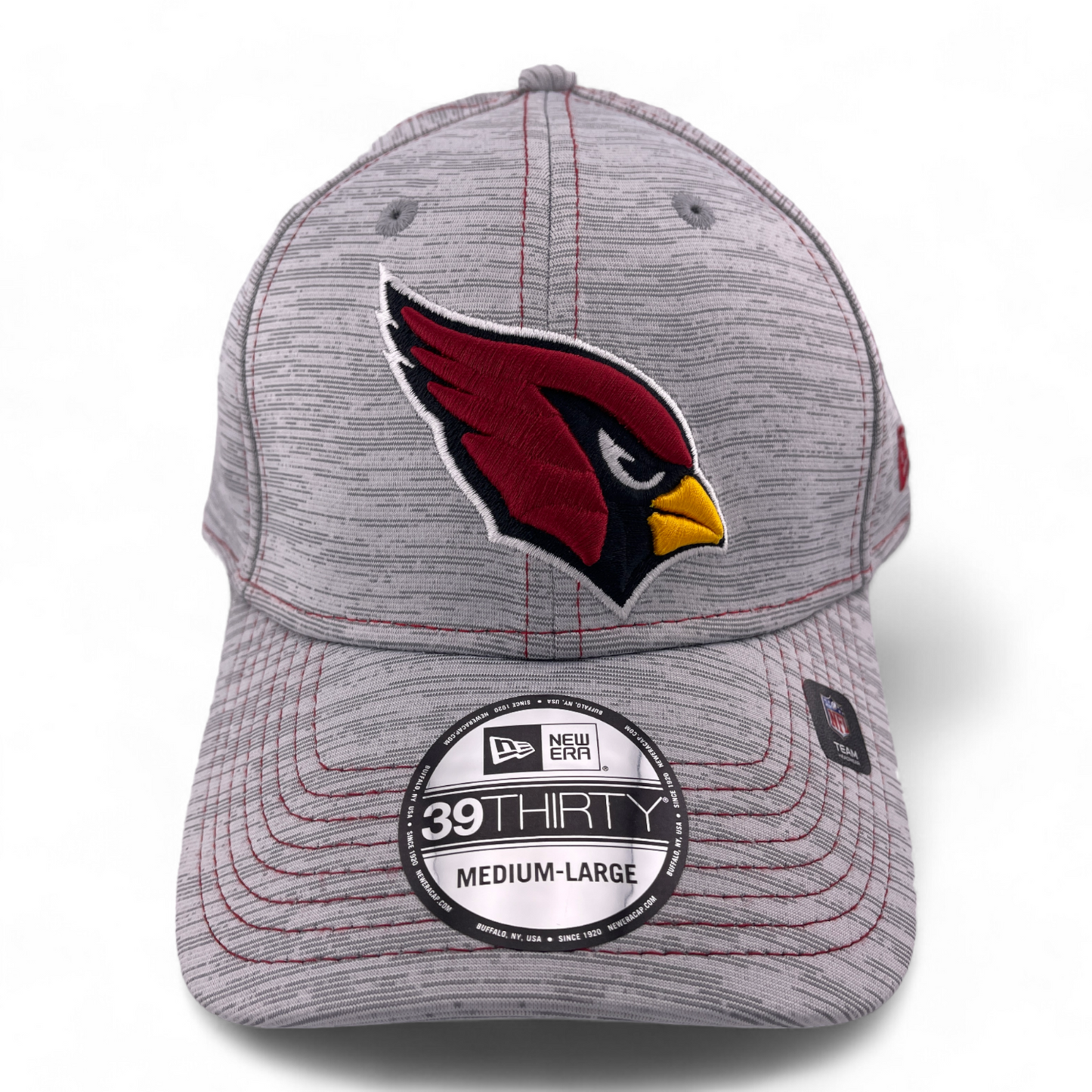 New Era Arizona Cardinals NFL Speed Heathered Grey 39Thirty Flex Fit Hat Cap