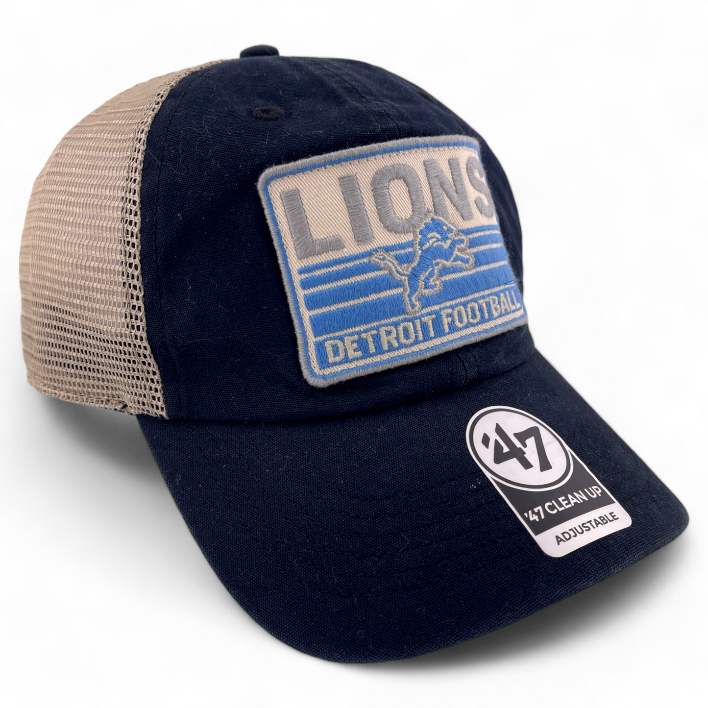 '47 Brand Detroit Lions NFL Four Stroke Clean Up Mesh Back Adjustable Dad Hat Cap