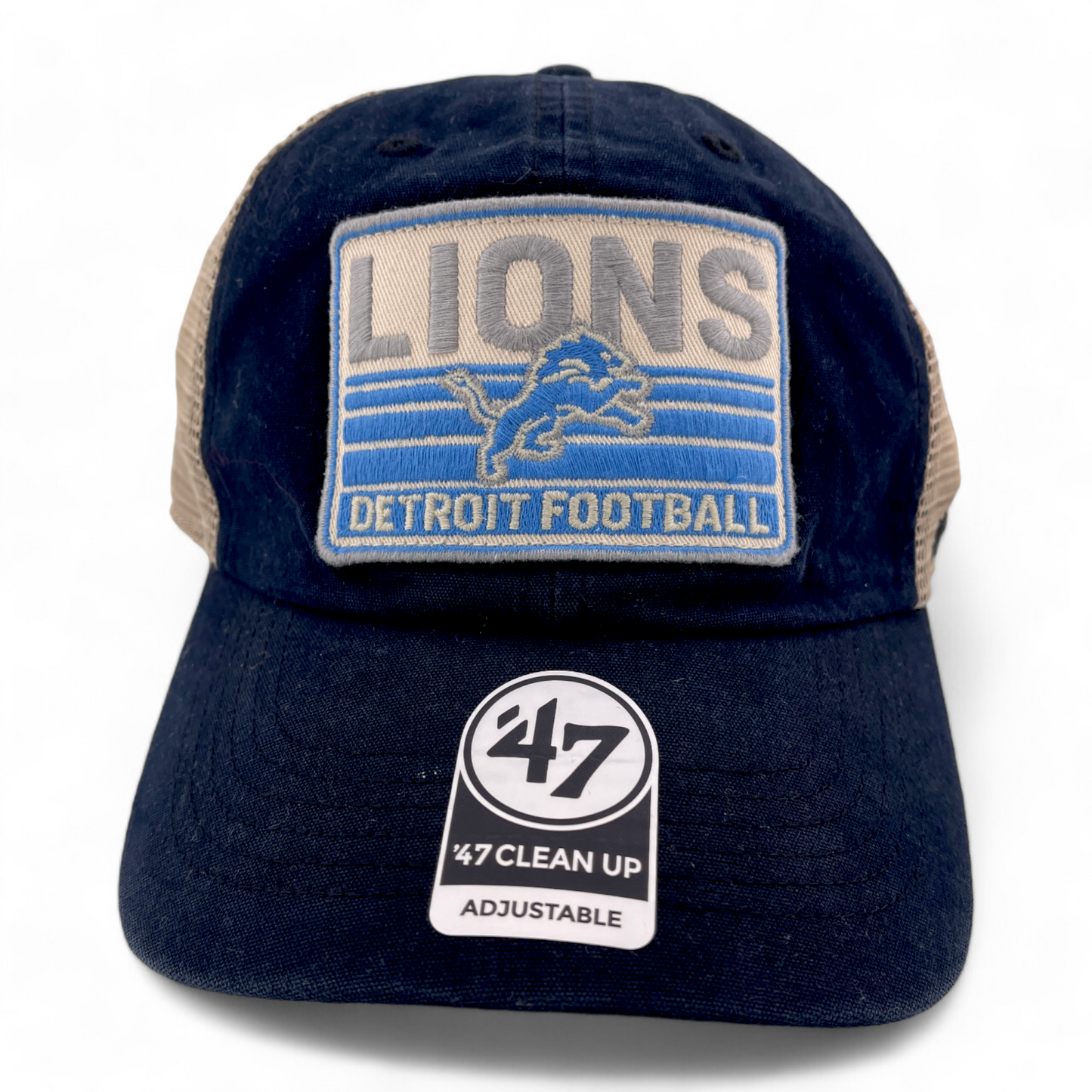 '47 Brand Detroit Lions NFL Four Stroke Clean Up Mesh Back Adjustable Dad Hat Cap