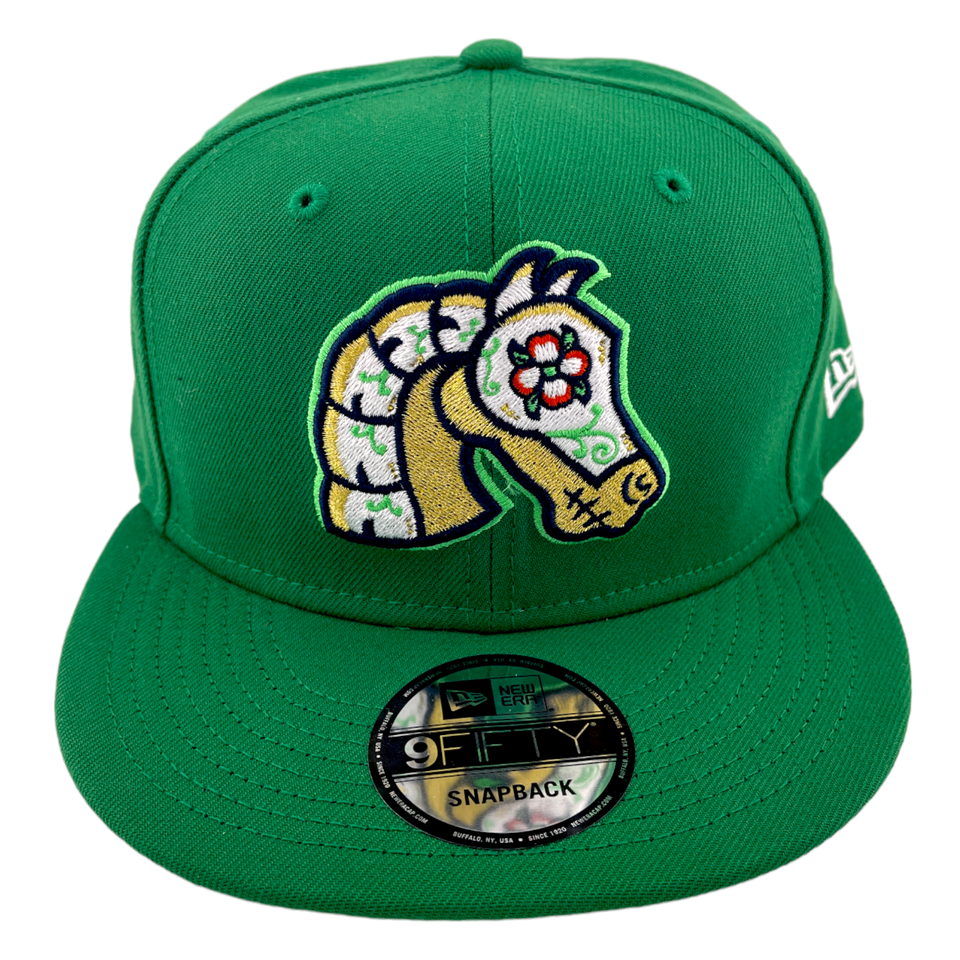 New Era Charlotte Knights Copa Caballeros Logo Green MiLB 9FIFTY Snapback Hat Cap