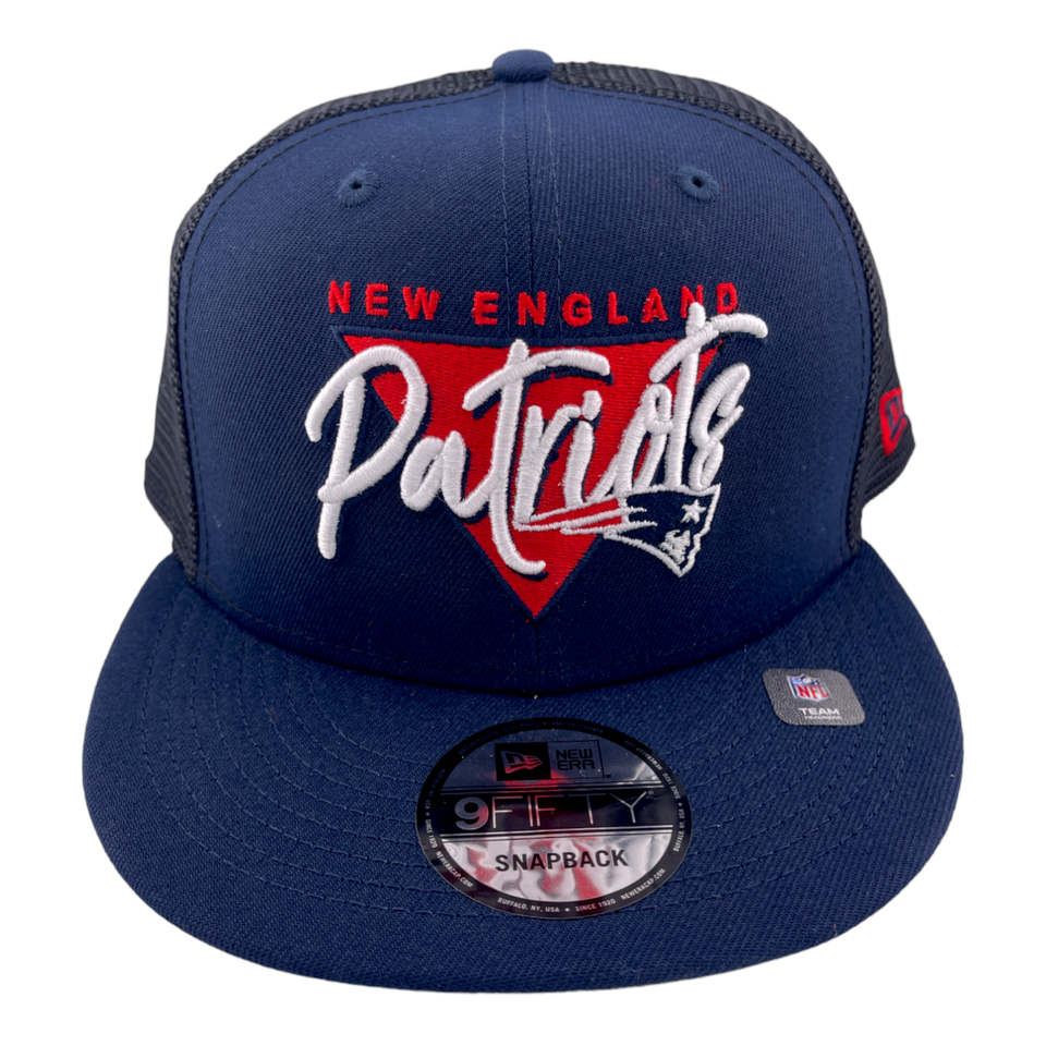 New Era New England Patriots Mesh Back NFL Navy Blue/Grey UV 9FIFTY Snapback Hat Cap