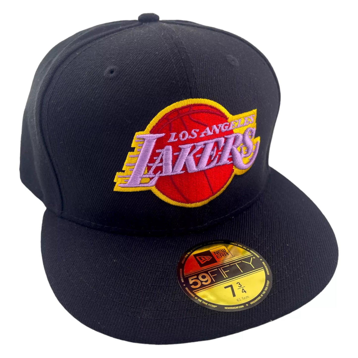 New Era Los Angeles Lakers Retro Logo NBA Black/Burgundy UV 59Fifty Fitted Hat Cap