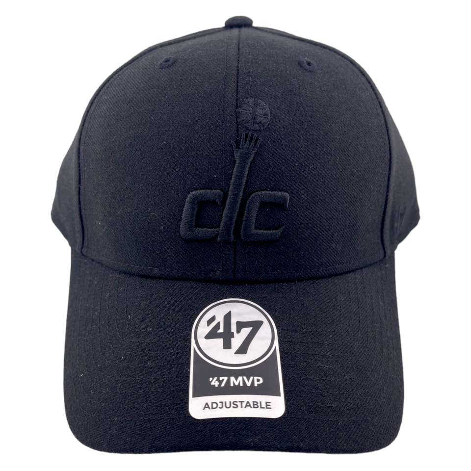 '47 Brand MVP DC Washington Wizards NBA Blacked Out Logo Adjustable Hat Cap