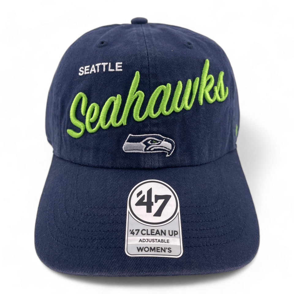 '47 Brand Seattle Seahawks NFL Script Women's Clean Up Adjustable Dad Hat Cap