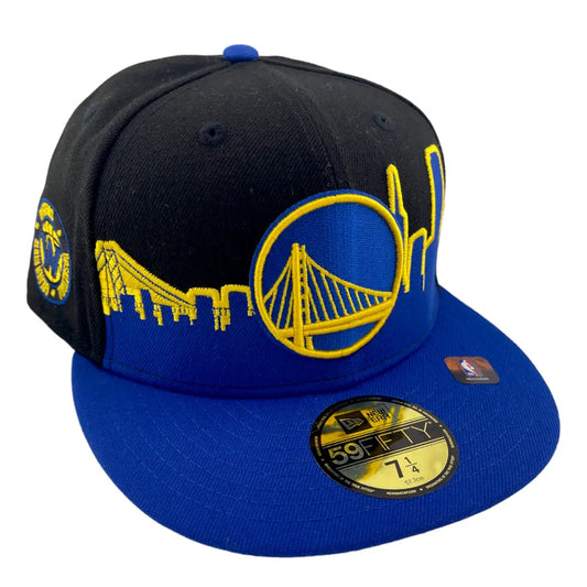 New Era Golden State Warriors Tip Off 2022 Black/Blue Grey UV 59Fifty Fitted Hat Cap