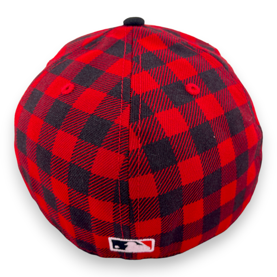 New Era New York Yankees 1999 World Series Patch Plaid Checkered Red 59FIFTY Hat Cap