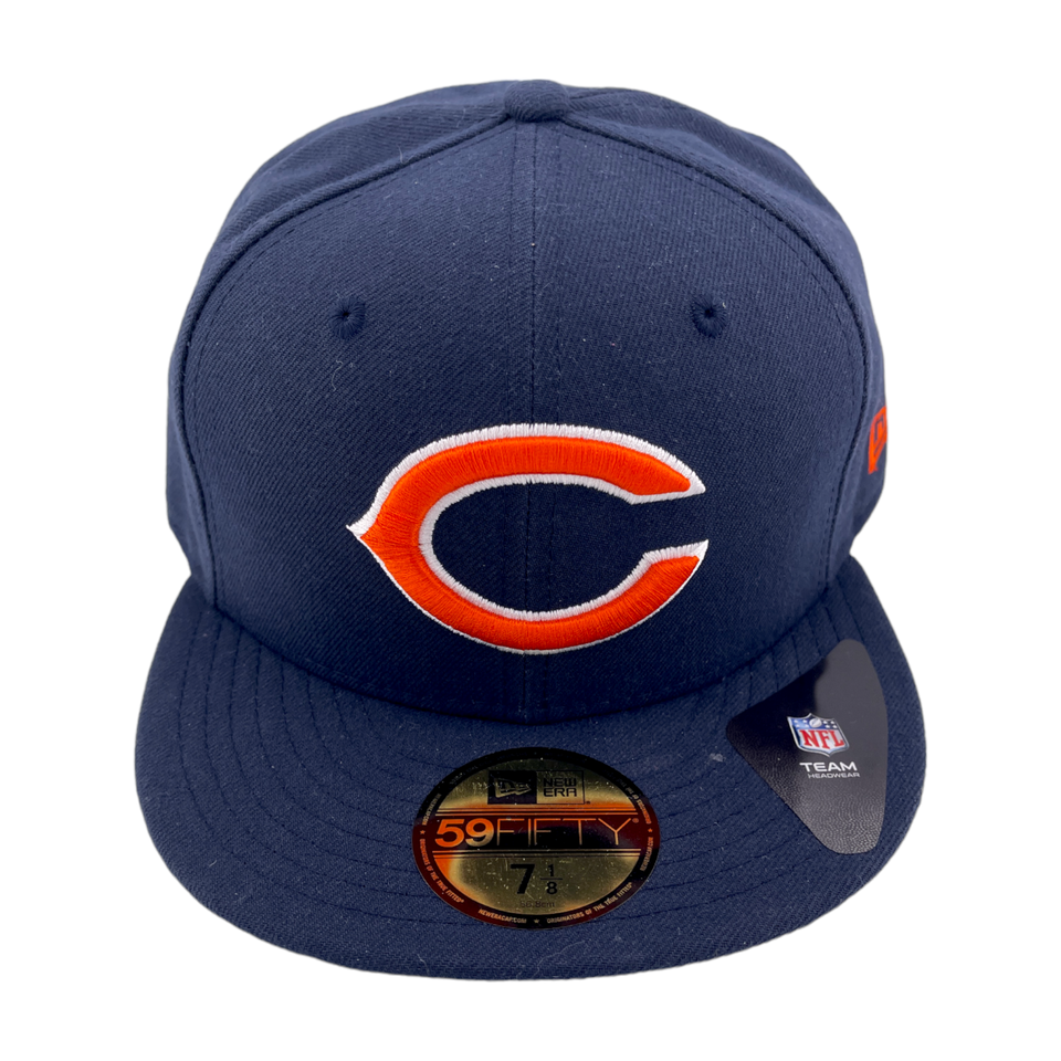 New Era Chicago Bears Omaha C Logo Navy Blue/Grey UV 59Fifty Fitted Hat Cap