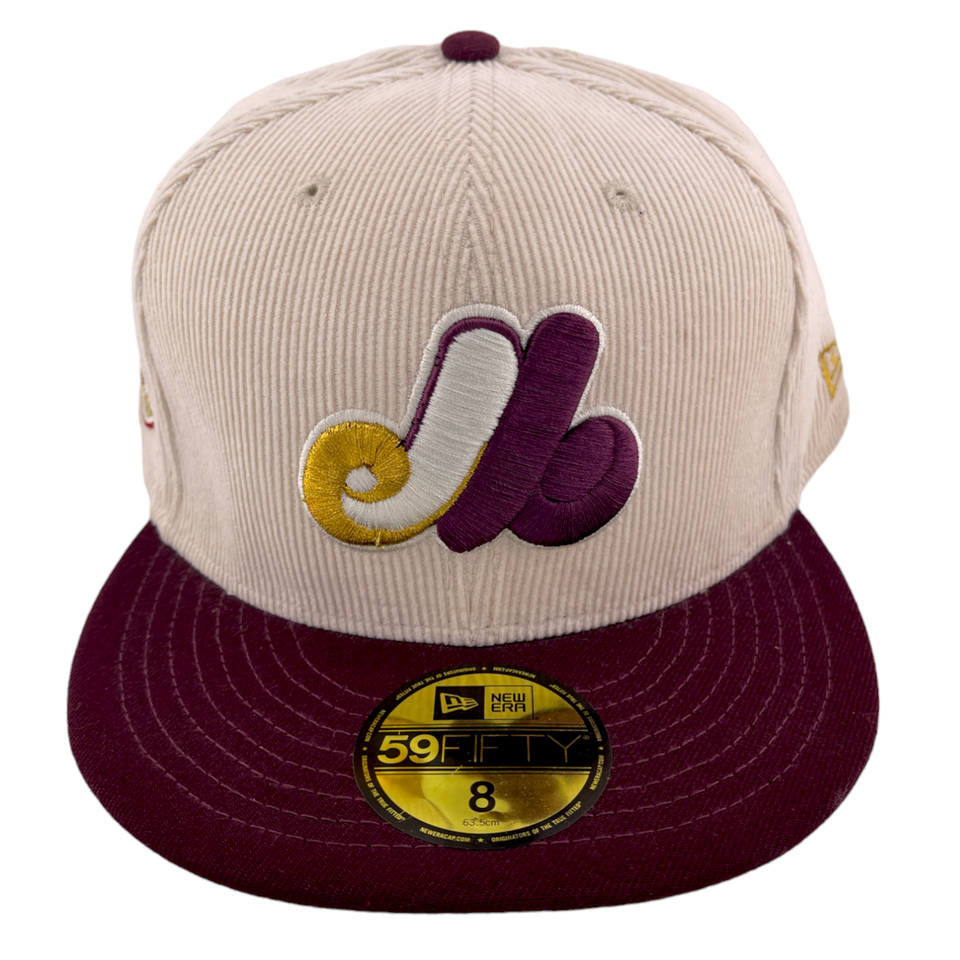 New Era Montreal Expos 1982 All-Star Patch Corduroy Majestic Maroon 59FIFTY Hat Cap