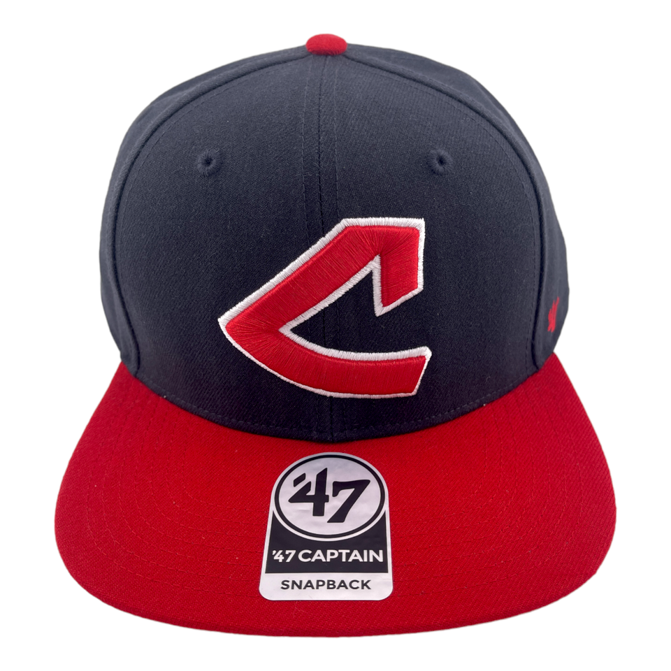 '47 Brand Cleveland Indians Vintage Logo Cooperstown Navy Captain Snapback Hat