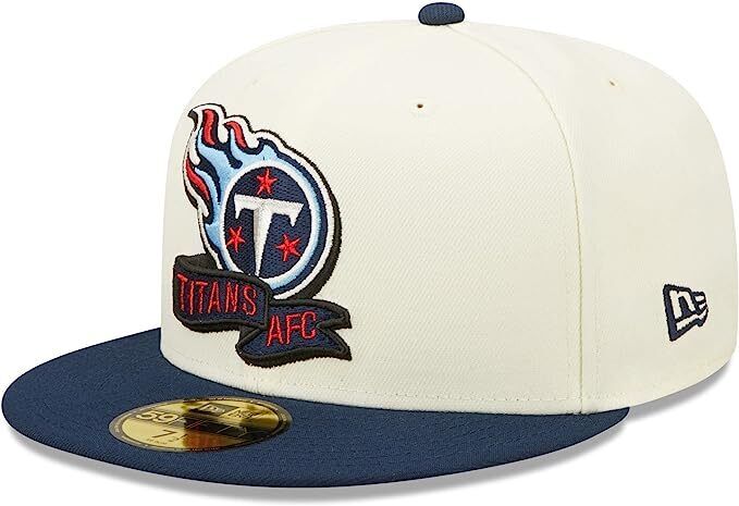 New Era Tennessee Titans 2022 Sideline NFL Cream 59FIFTY Fitted Hat Cap