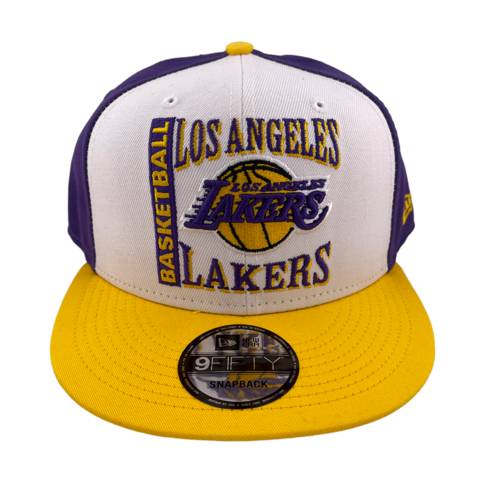 New Era Los Angeles Lakers Retro Logo Purple/White/Grey NBA 9FIFTY Snapback Hat Cap