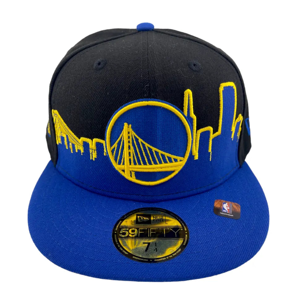 New Era Golden State Warriors Tip Off 2022 Black/Blue Grey UV 59Fifty Fitted Hat Cap