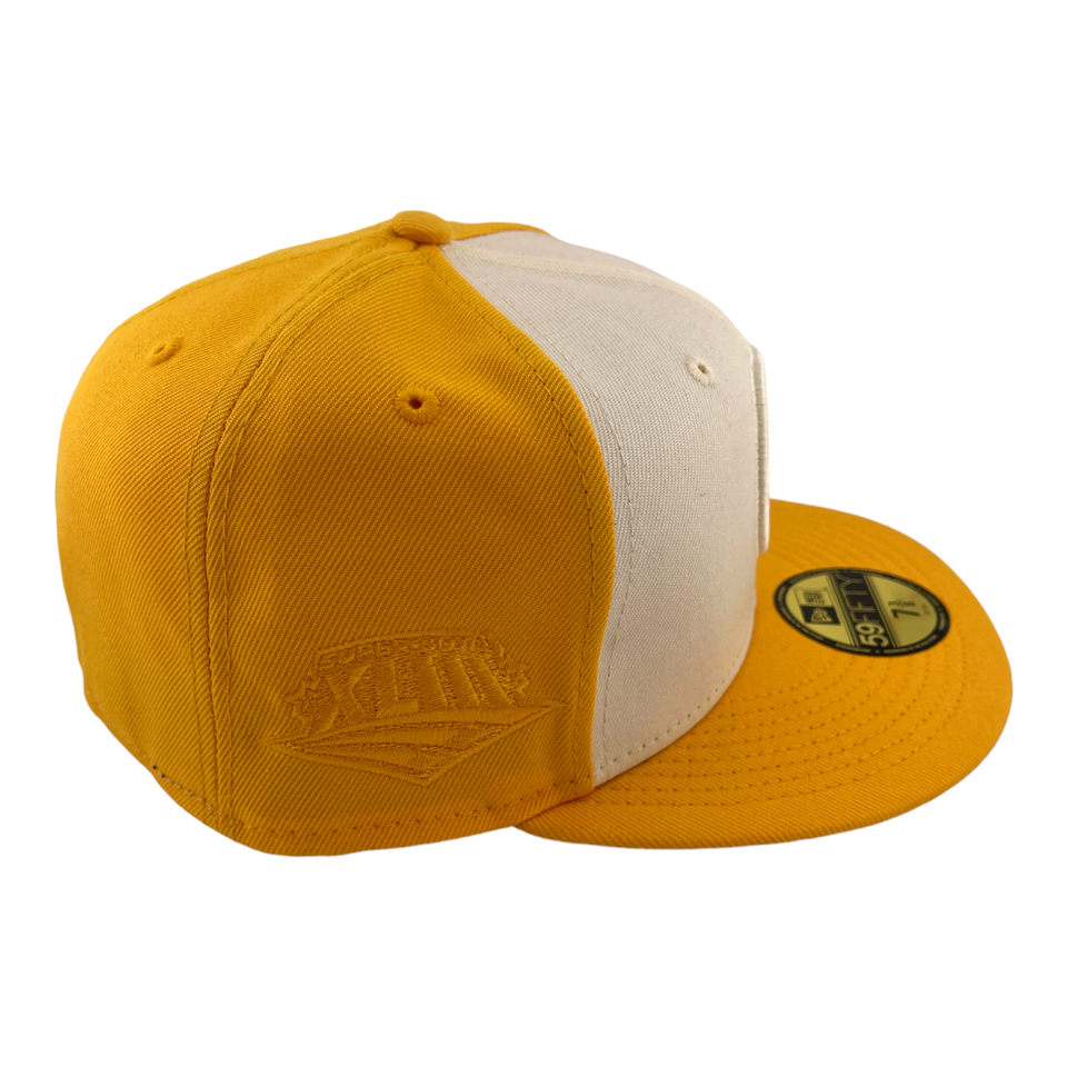 New Era Pittsburgh Steelers Super Bowl XLIII Tonal Yellow 59FIFTY Fitted Hat Cap