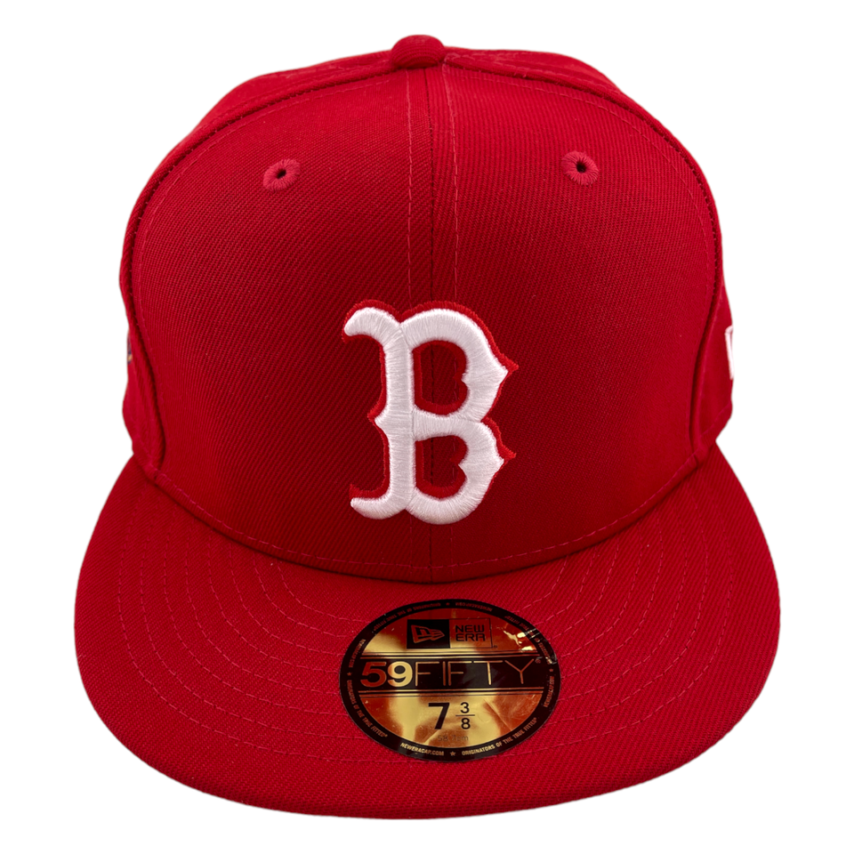 New Era Boston Red Sox MLB 2021 Cap Plug Patch Re-Dub Red 59Fifty Fitted Hat