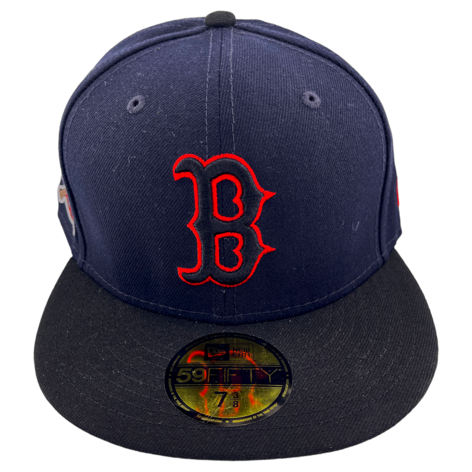 New Era Boston Red Sox MLB Stadium Patch Navy Black/Red UV 59Fifty Fitted Hat Cap