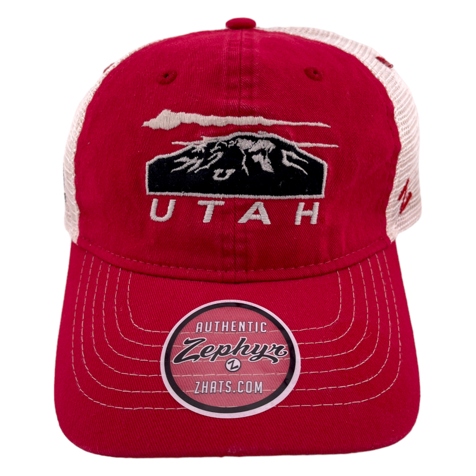 Zephyr University of Utah Utes NCAA Wickler Mesh Back Adjustable Hat Cap