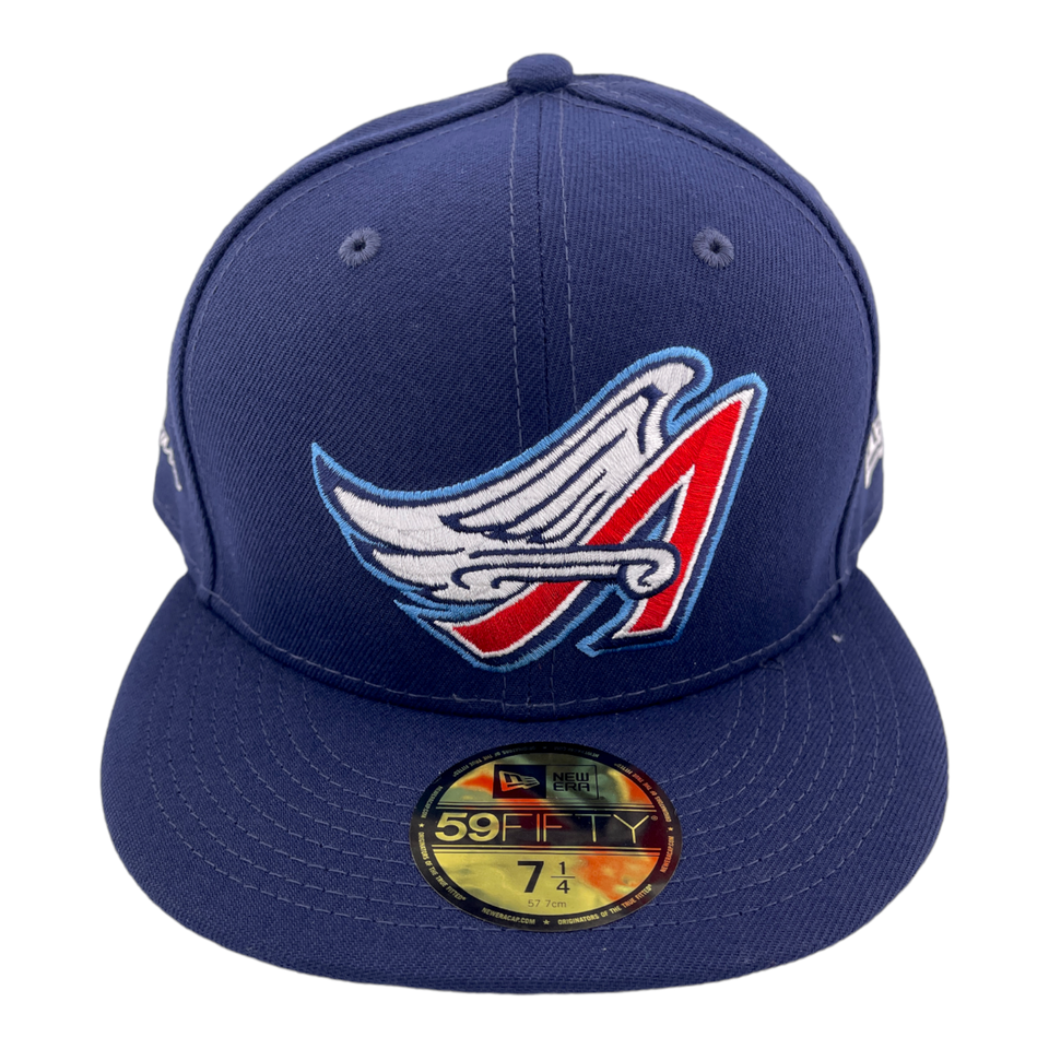 New Era Los Angeles Angels Halos Side Stitch Logo Sweatband Blue 59FIFTY Hat Cap