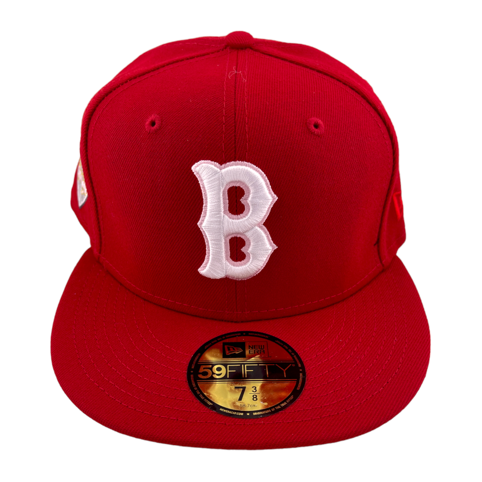 New Era Boston Red Sox MLB 2010 World Series Patch Red Pink 59Fifty Fitted Hat