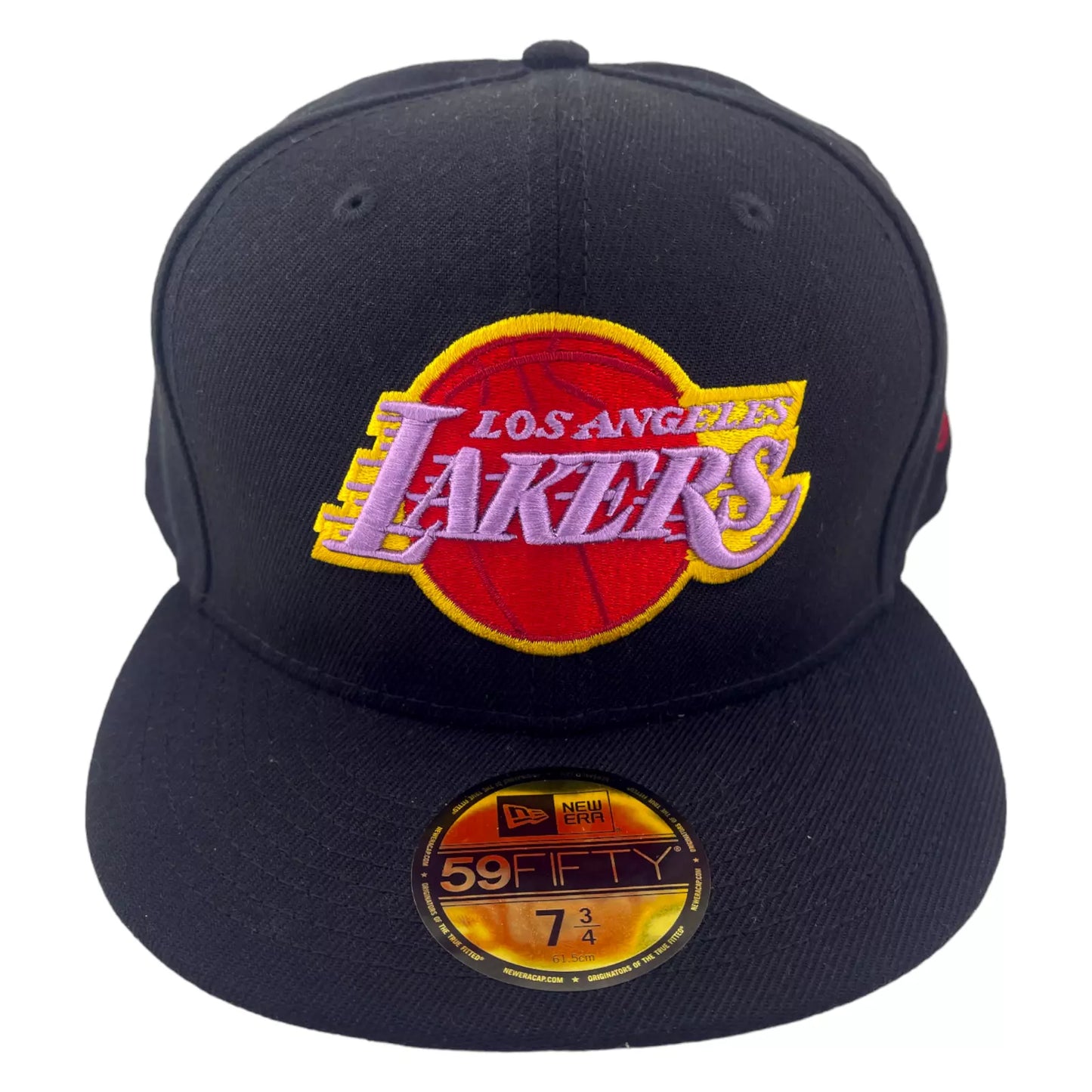 New Era Los Angeles Lakers Retro Logo NBA Black/Burgundy UV 59Fifty Fitted Hat Cap