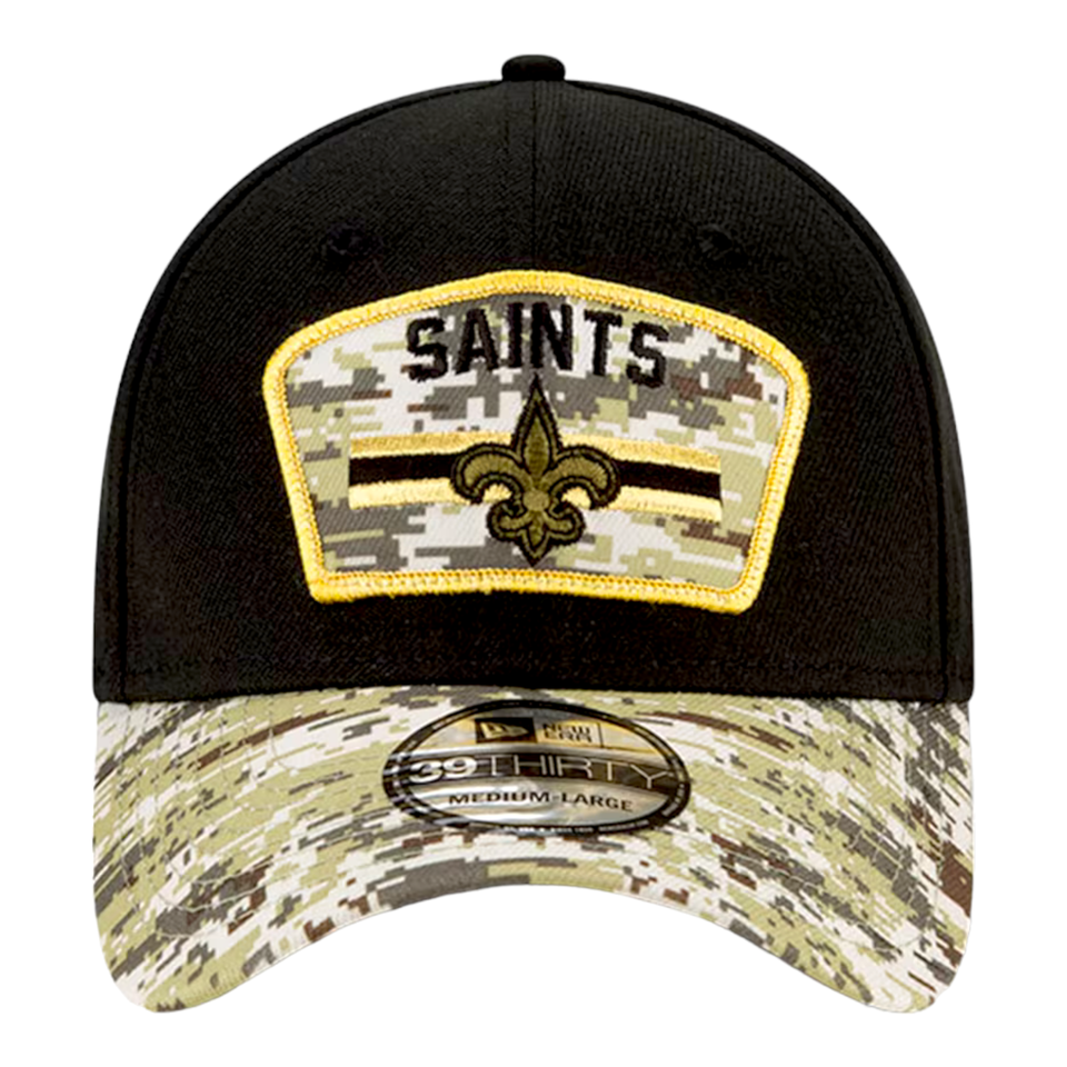 New Era New Orleans Saints 2021 Salute to Service Camo NFL 39Thirty Flex Fit Hat Cap