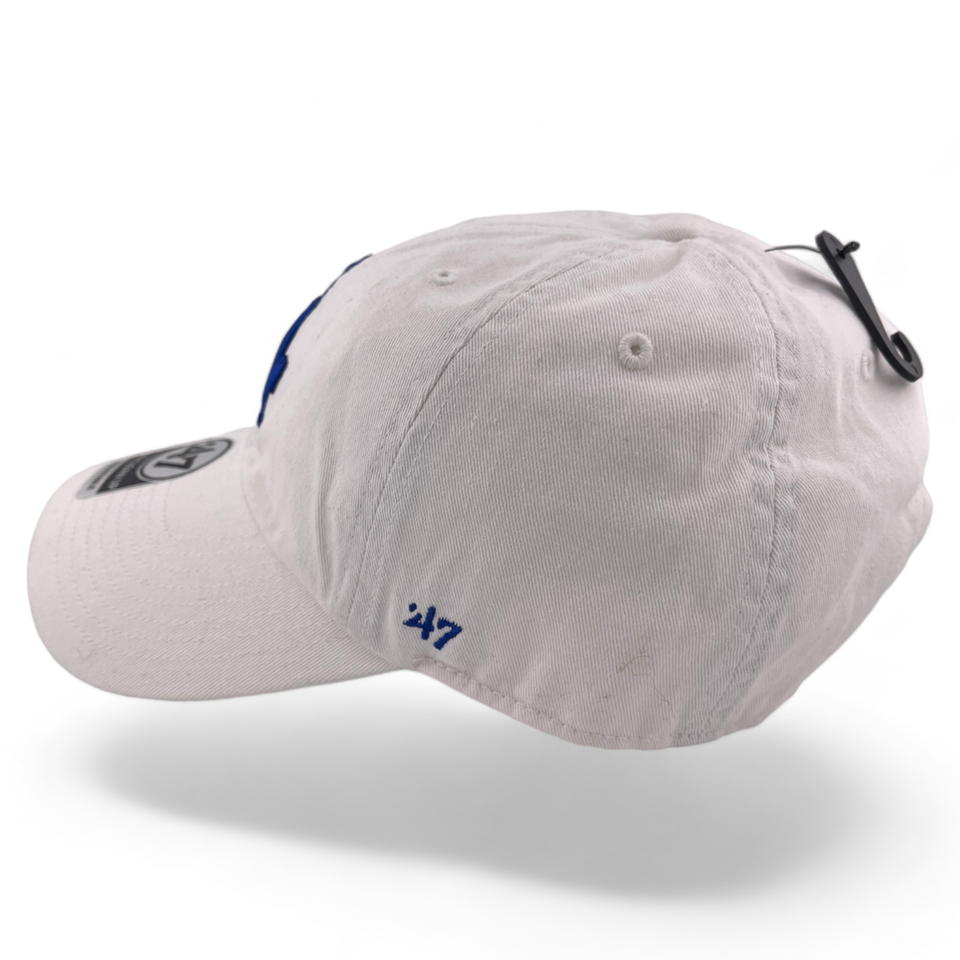 '47 Brand Los Angeles Dodgers MLB White Blue Logo Clean Up Adjustable Dad Hat