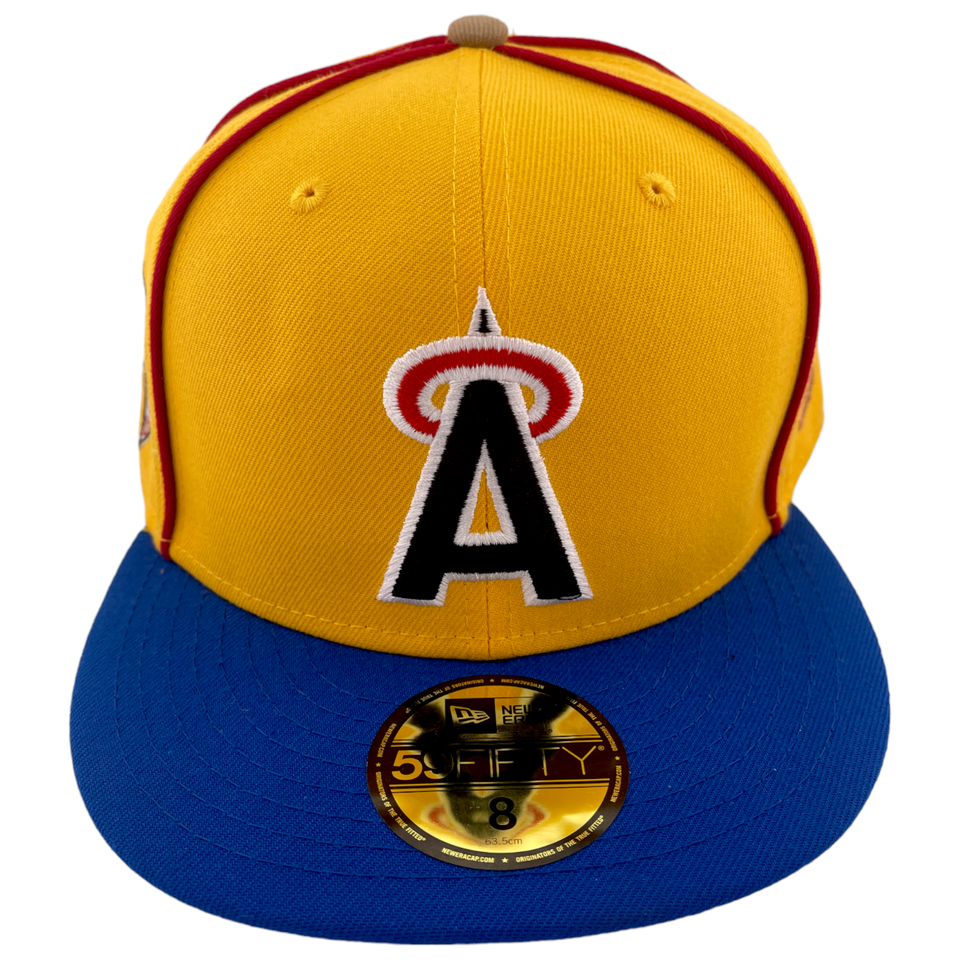 New Era Los Angeles Angels MLB Lasso Toy Pack Gold Tan UV 59Fifty Fitted Hat Cap