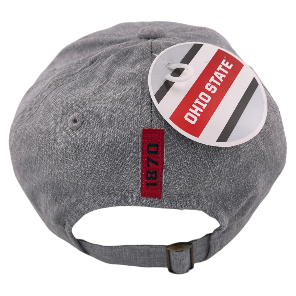 Ohio State University Buckeyes NCAA Logo Heather Grey Adjustable Running Hat Cap