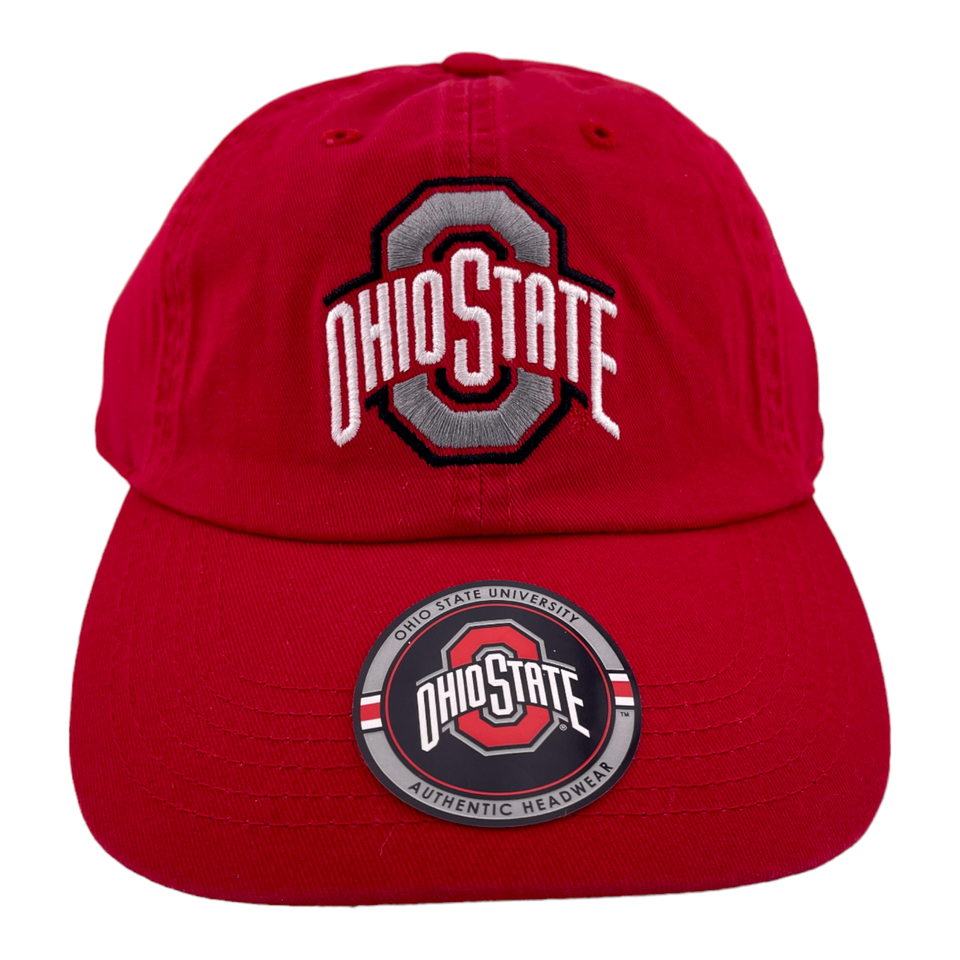 Ohio State University Buckeyes NCAA Ohio State Logo Red Adjustable Dad Hat Cap