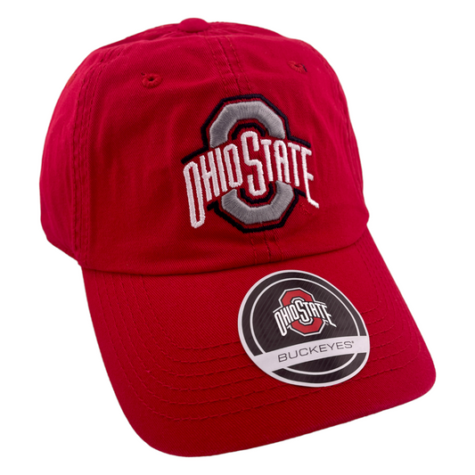 Ohio State University Buckeyes NCAA Ohio State Logo Red Adjustable Dad Hat Cap