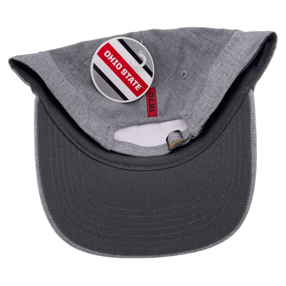 Ohio State University Buckeyes NCAA Logo Heather Grey Adjustable Running Hat Cap