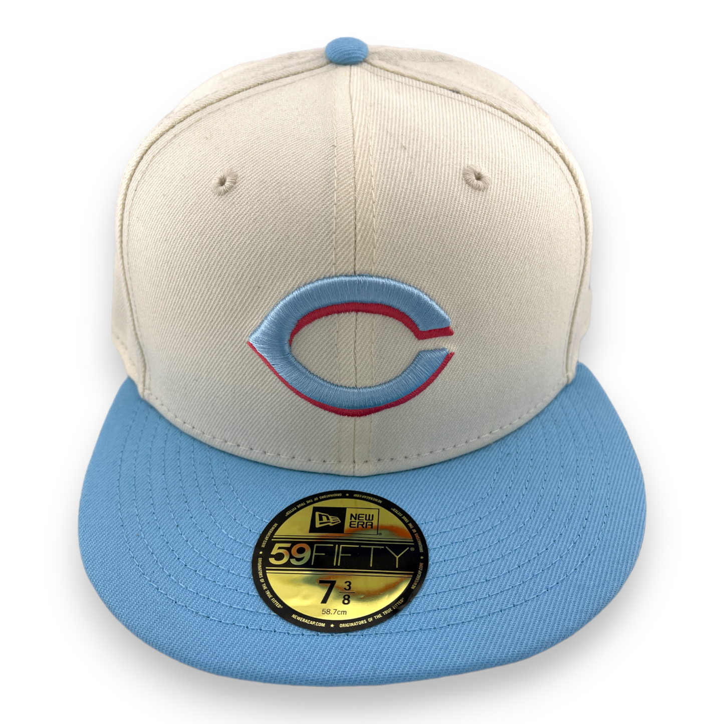 New Era Cincinnati Reds 2 Tone Color Pack White/Teal Blue Gray UV 59FIFTY Hat Cap