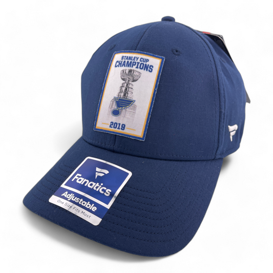 Fanatics 2019 Stanley Cup Champions NHL Hockey Navy Blue UV Adjustable Hat Cap