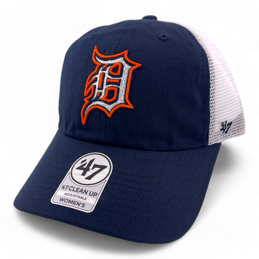 '47 Brand Detroit Tigers MLB Glitzy Women's Clean Up Mesh Snapback Dad Hat Cap