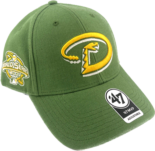 47 MVP Arizona Diamondbacks World Series 2001 Patch MLB Green Sure Shot Snapback Hat Cap