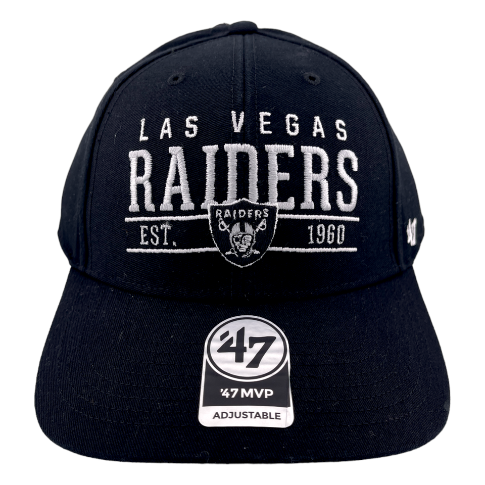 '47 Brand MVP Las Vegas Raiders NFL Centerline Black Adjustable Hat Cap