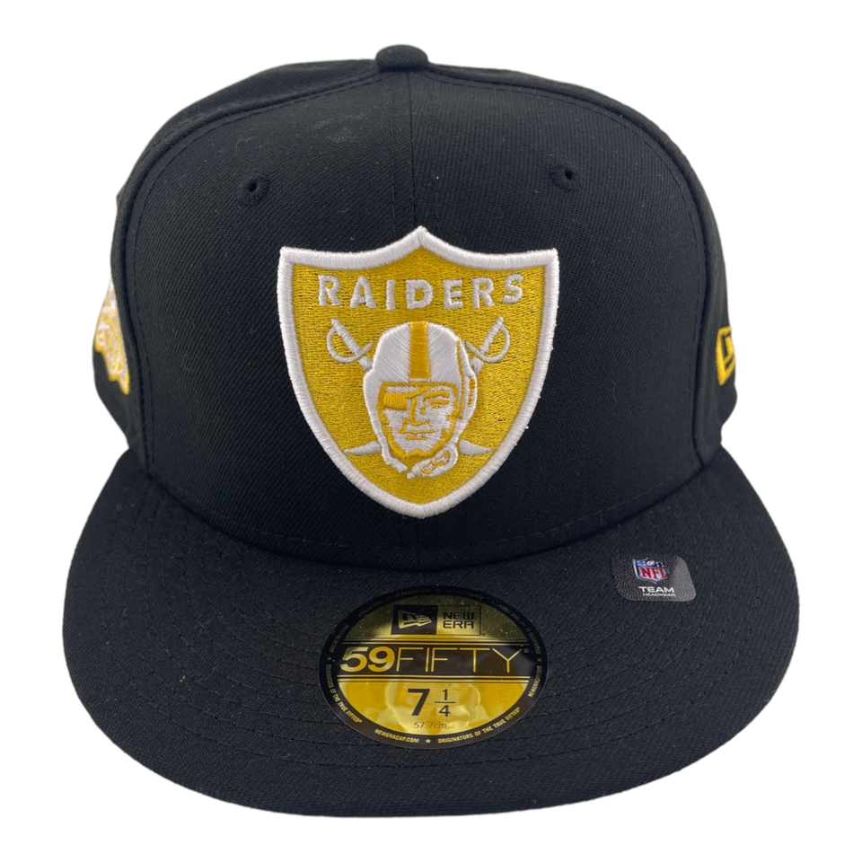 New Era Las Vegas Raiders 60 Year Side Patch Black/Yellow UV 59FIFTY Fitted Hat Cap