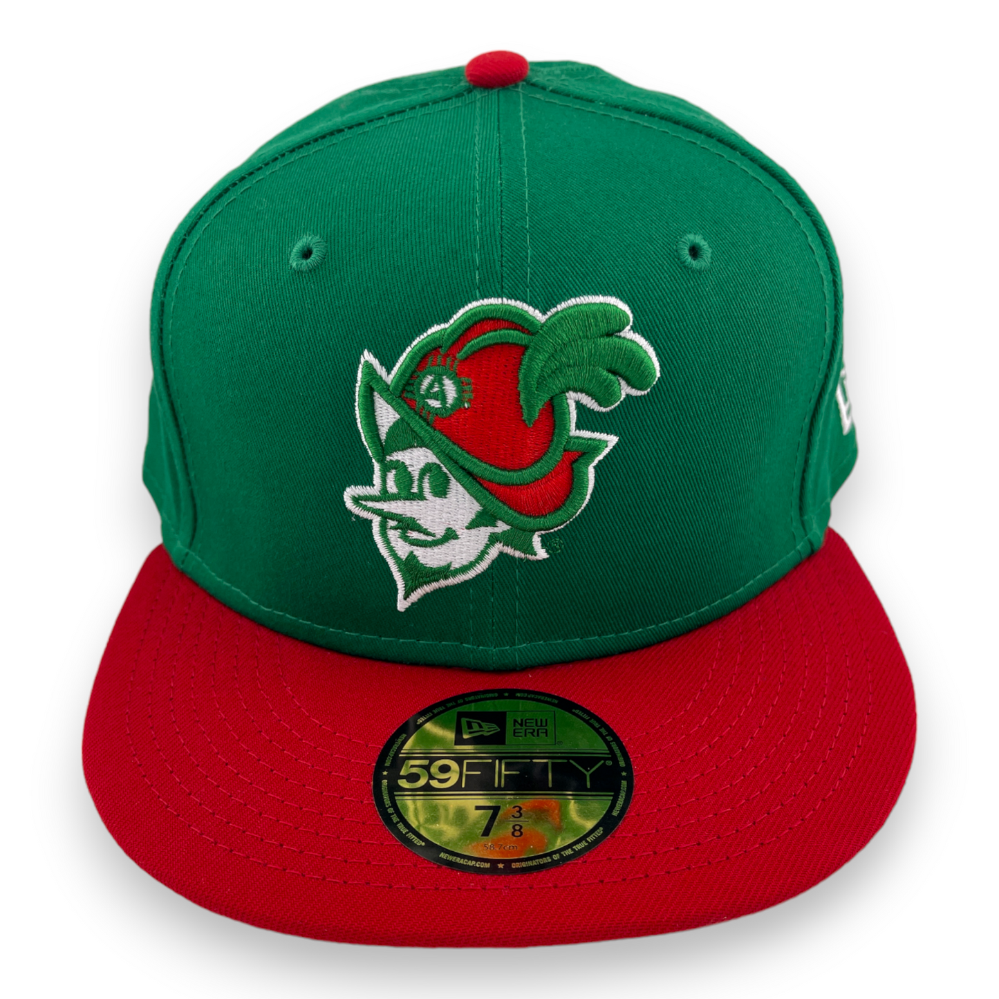 New Era Albuquerque Dukes Vintage Duke Logo Red/Green UV MiLB 59Fifty Fitted Hat