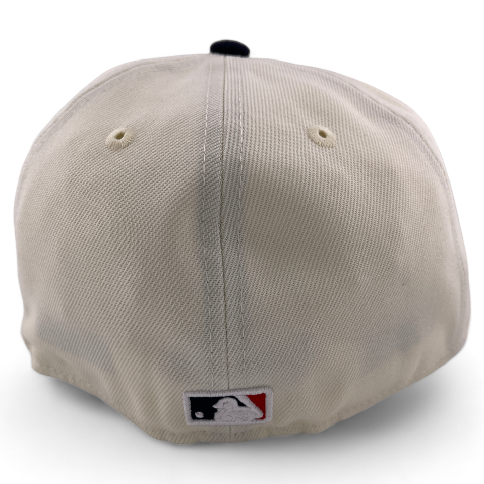 New Era Atlanta Braves MLB Chrome Pack Cream/Navy Logo 59Fifty Fitted Hat Cap